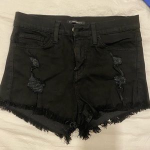 Flying monkey black distressed shorts